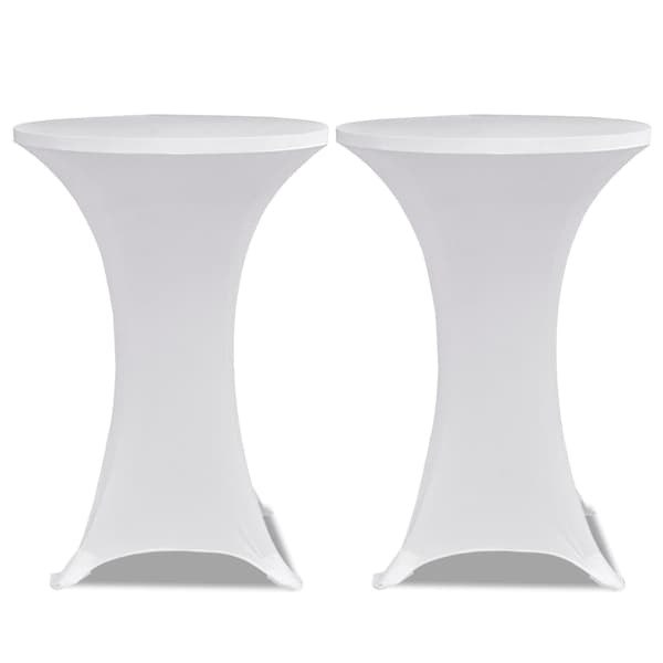 Överdrag till ståbord 2 st Ø 80 cm stretch vit