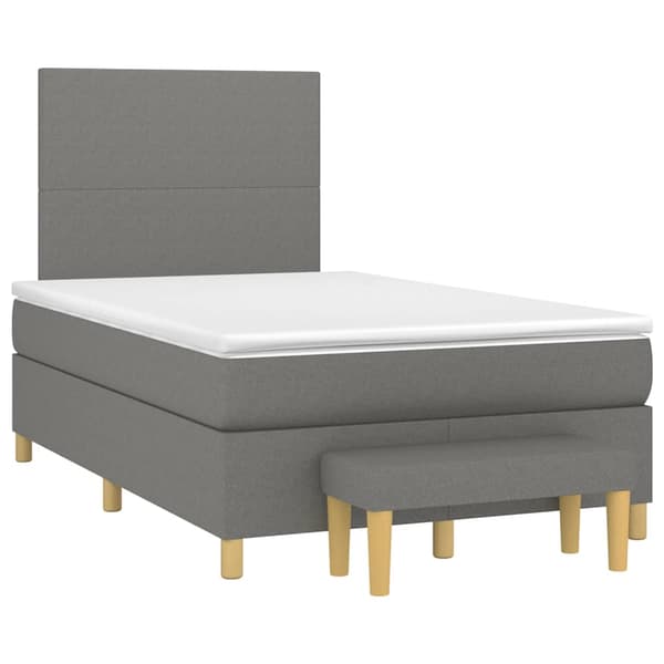Ramsäng med madrass mörkgrå 120x190 cm tyg