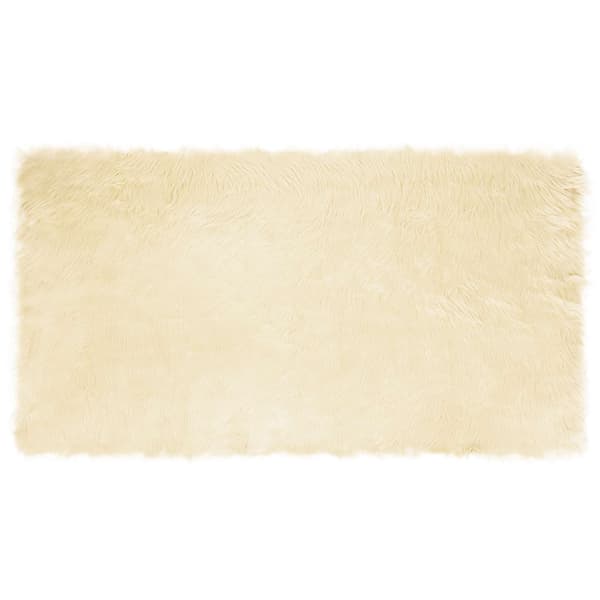 Fuskfäll matta TAFALLA Gräddvit 60 x 110 cm Polyester