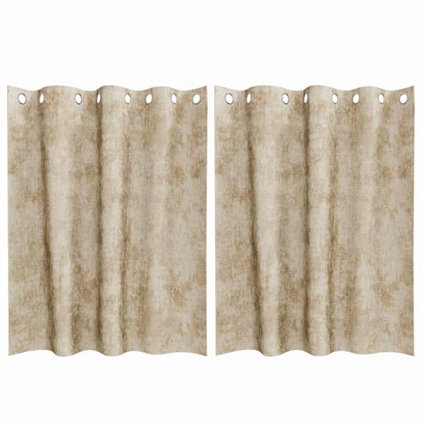 Sammetsgardiner 2 st Kräm 140 x 140 cm Sammet