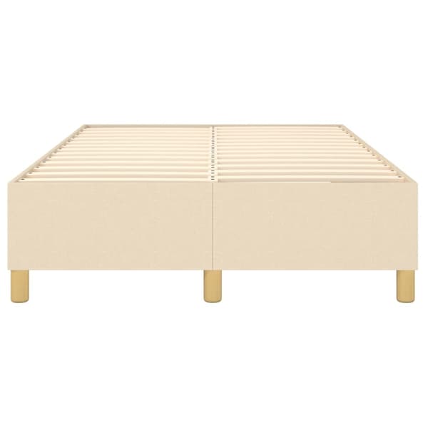 Boxspring-sängram gräddvit 120x200 cm tyg