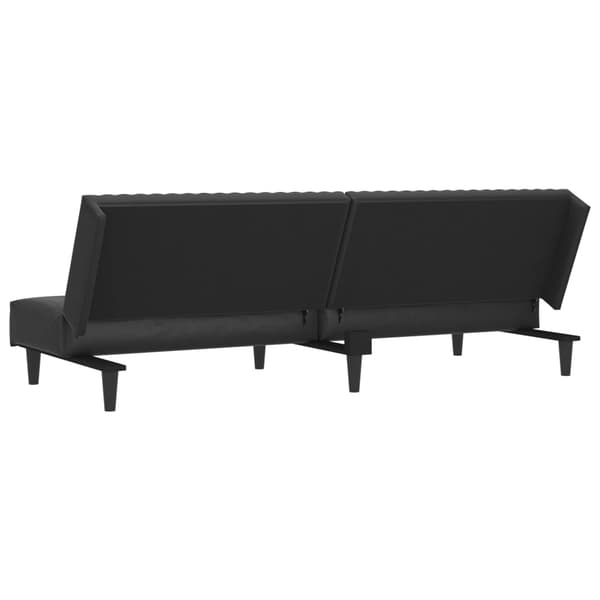 Bäddsoffa 2-sits svart konstläder