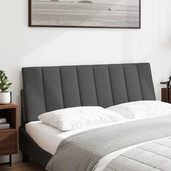 Headboard Cushion "Hanko" Dark Grey 140 cm Fabric