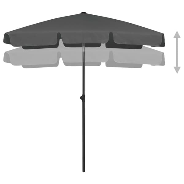 Strandparasoll antracit 180x120 cm