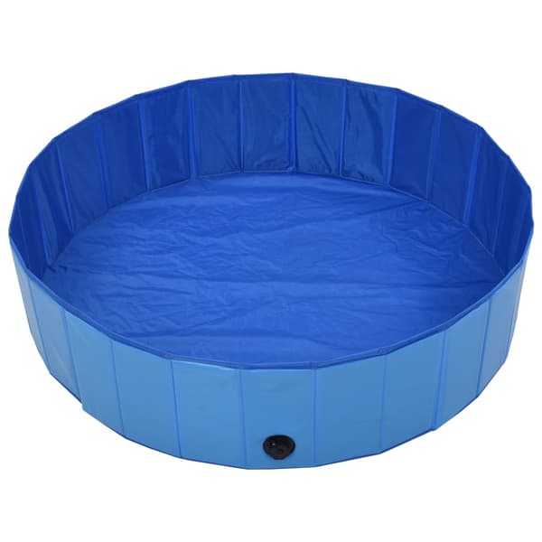 Hopfällbar hundpool blå 120x30 cm PVC
