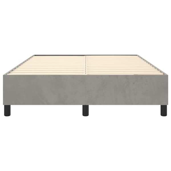 Boxspring-sängram ljusgrå 140x200 cm sammet