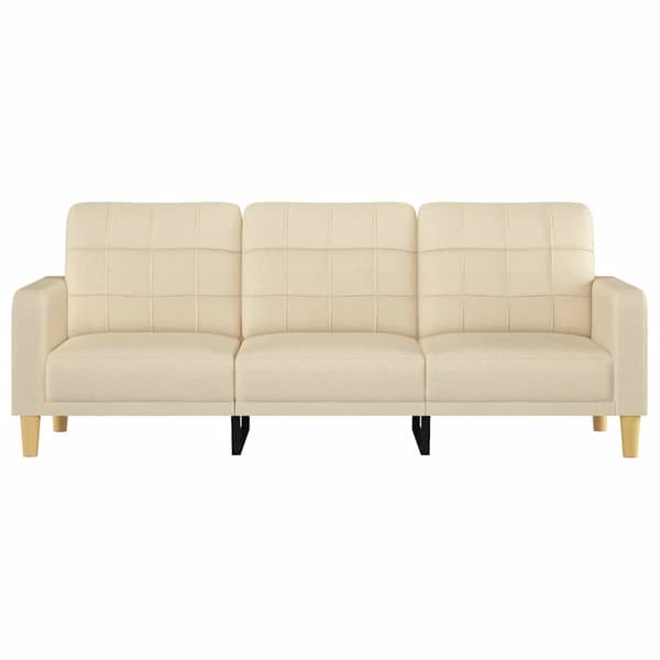3-sitssoffa gräddvit 180 cm tyg