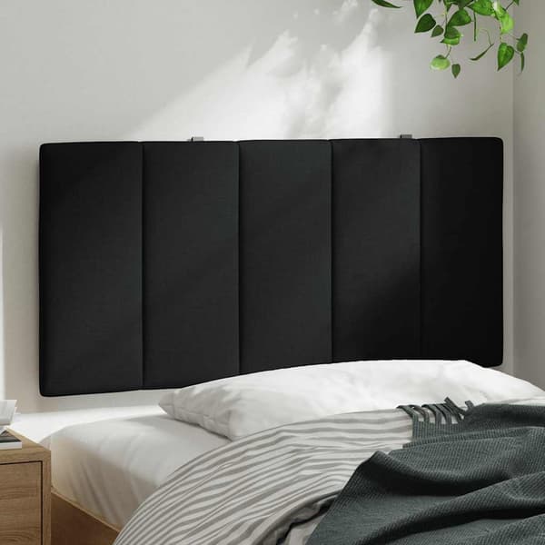 Headboard Cushion "Hanko" Black 100 cm Fabric
