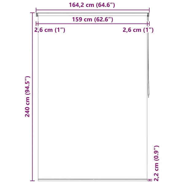Rullgardin för dusch 160x240 cm bubbla