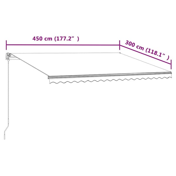 Automatisk markis 450x300 cm gräddvit