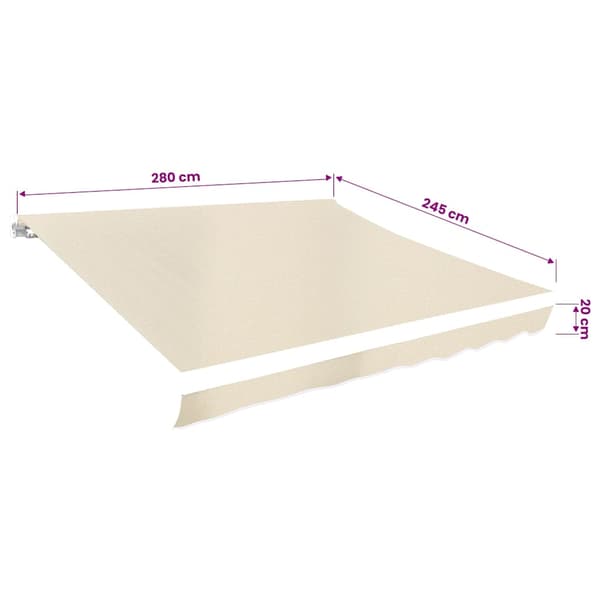 Ersättningstyg för markis gräddvit 300x250 cm polyester
