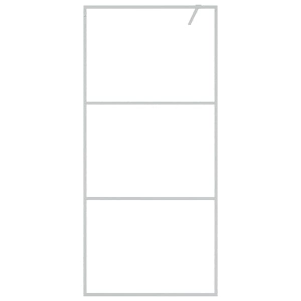 Duschvägg silver 90x195 cm halvfrostat ESG-glas