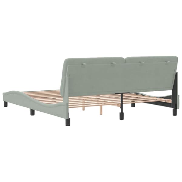 Bed Frame without Mattress Light Grey 180x200 cm Velvet