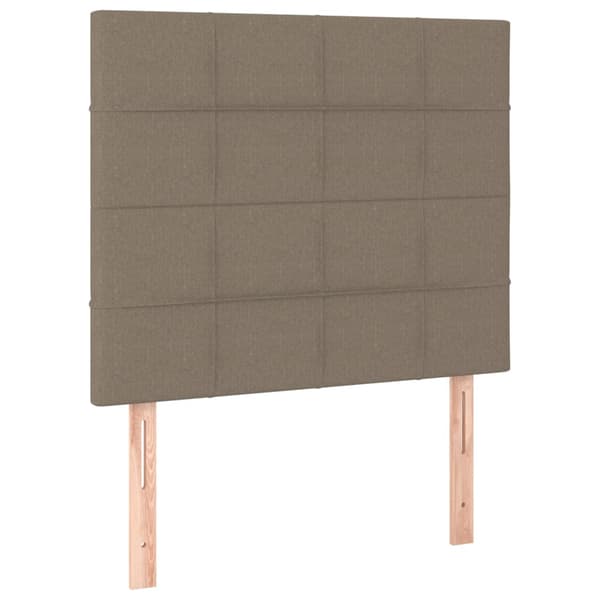 Ramsäng med madrass taupe 90x190 cm tyg