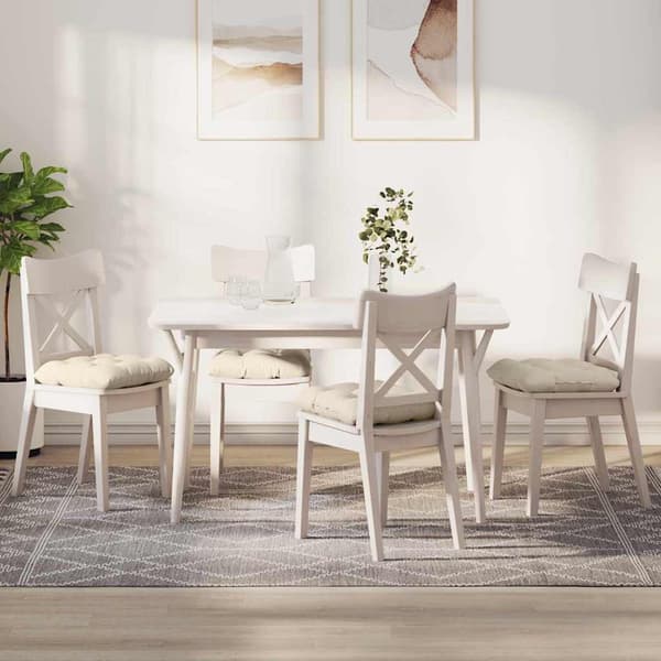 Sittkuddar 4 pcs Kräm 45 x 45 cm Kordread tyg