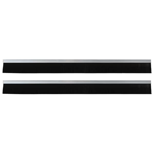 Självhäftande dörrborstlist 2 pcs Silver 100 cm