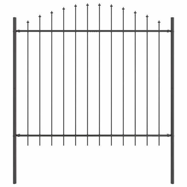 Trädgårdsstängsel 4 pcs Grå 170 x 165 cm Pulverlackerat stål