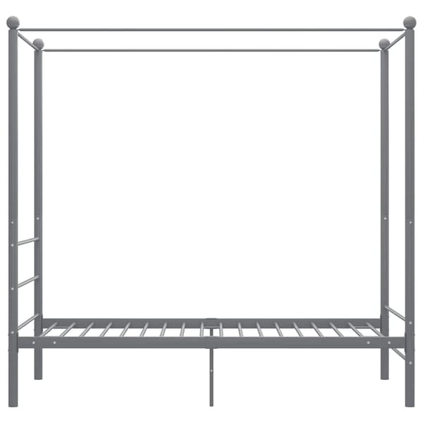 Himmelsäng grå metall 90x200 cm