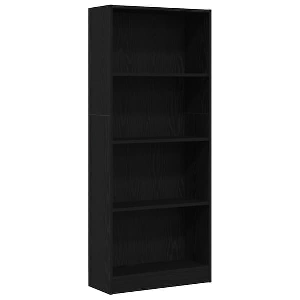 Hyllsystem Svart Ek 60 x 24 x 143 cm Konstruerat trä