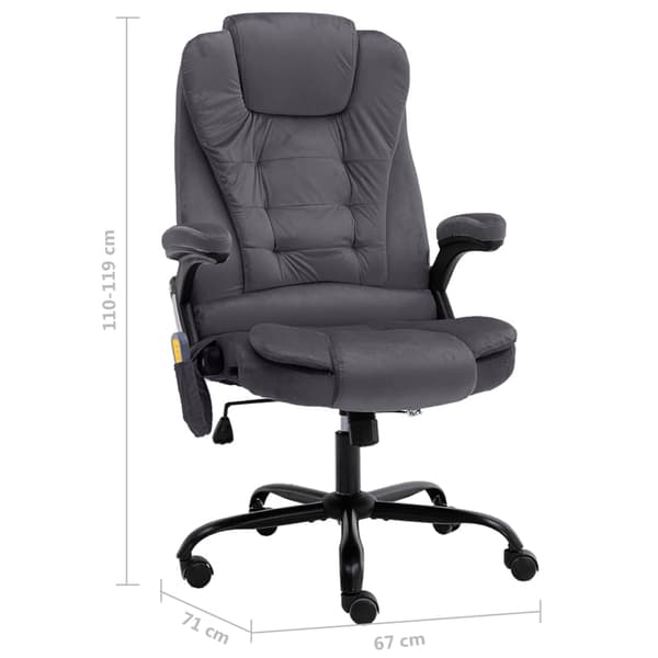 Massagefåtölj mörkgrå sammet