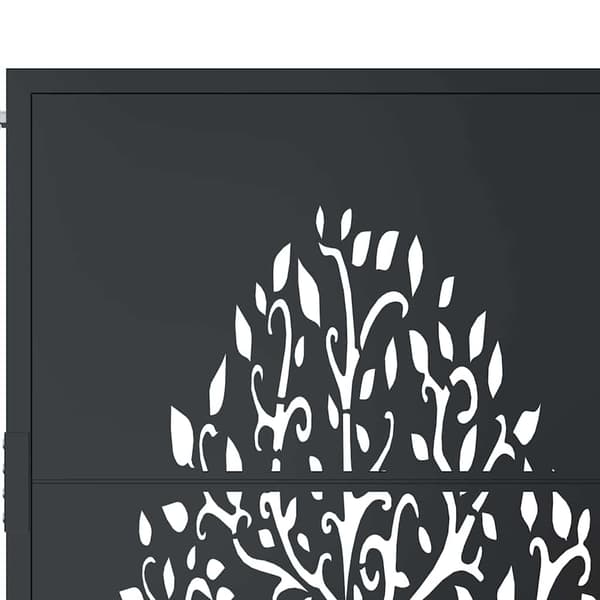 Trädgårdsgrind antracit 100x200 cm stålträddesign