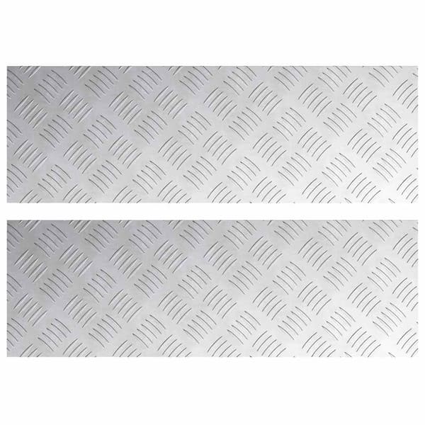 Trappsteg Rektangulär 2 pcs Silver 75 x 25 cm Aluminium