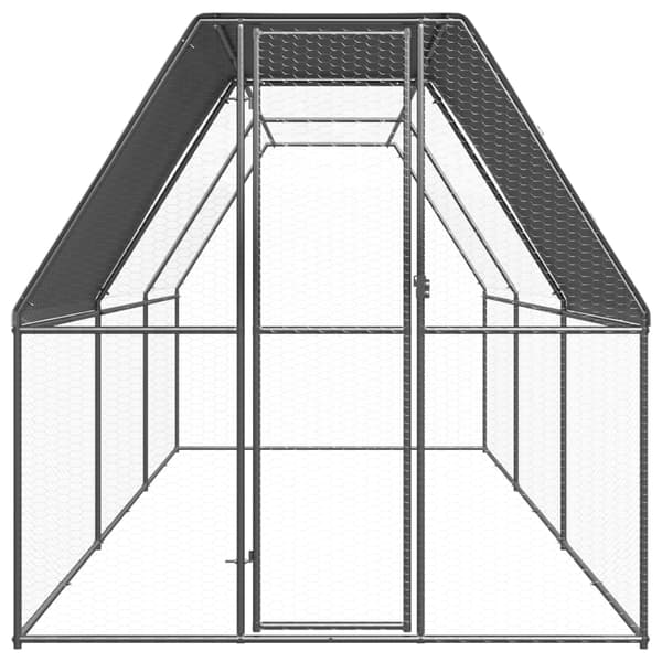 Hönsbur för utomhusbruk 2x6x2 m galvaniserat stål