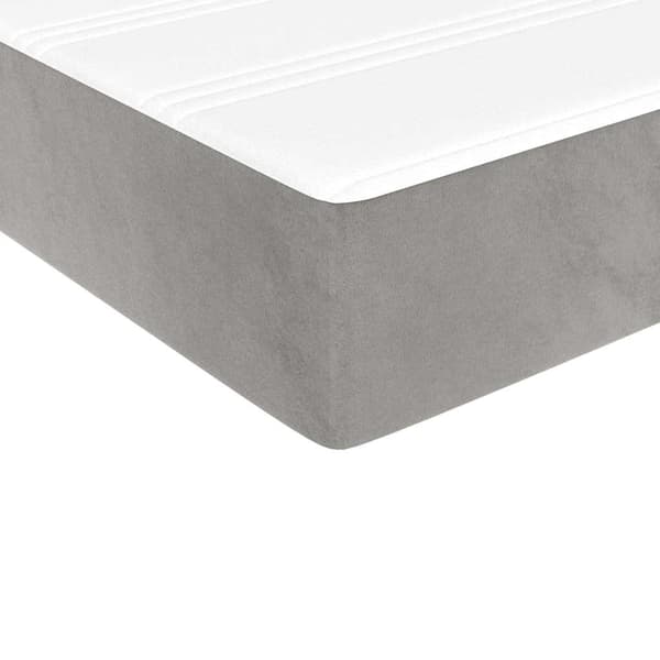 Pocketresårmadrass medium ljusgrå 140x210x20 cm sammet