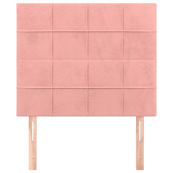 Sänggavel rosa 90x5x118/128 cm sammet