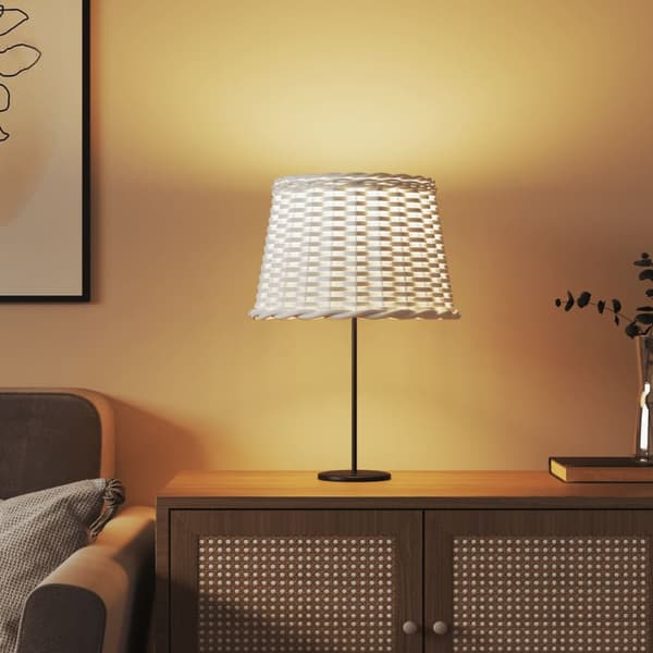 Lampskärm vit Ø40x26 cm korgmaterial