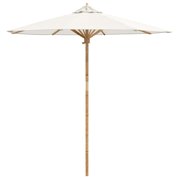 Trädgårdsparasol Krämvit Ø 217 x 230 cm Bambu