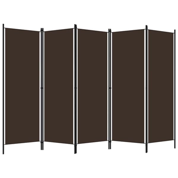Rumsavdelare 5 paneler brun 250x180 cm