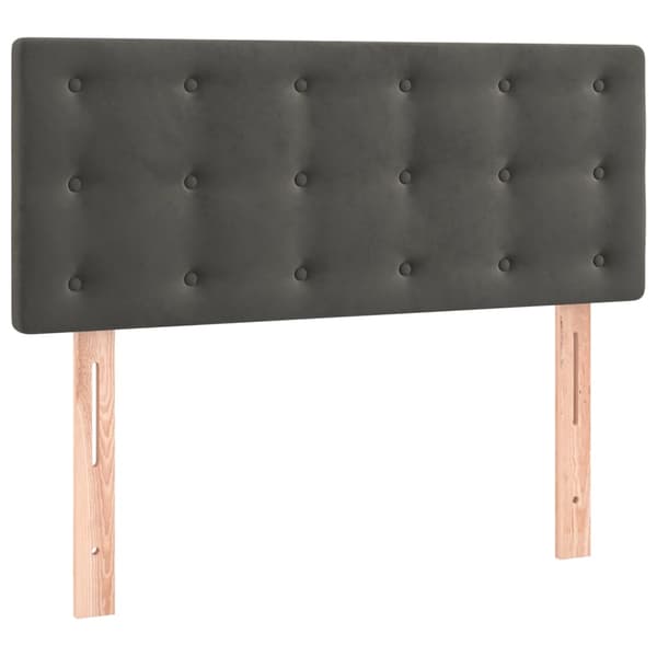 Ramsäng med madrass mörkgrå 90x200 cm sammet