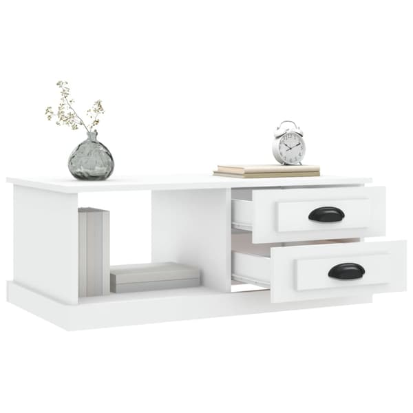 Soffbord vit 90x50x35 cm konstruerat trä