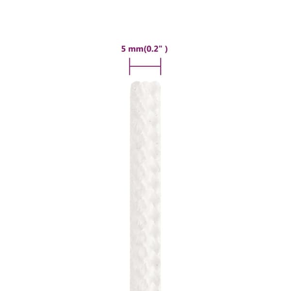 Båtlina helvit 5 mm 25 m polypropylen