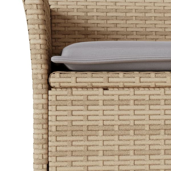 Trädgårdsstolar med dynor 2 st beige konstrotting