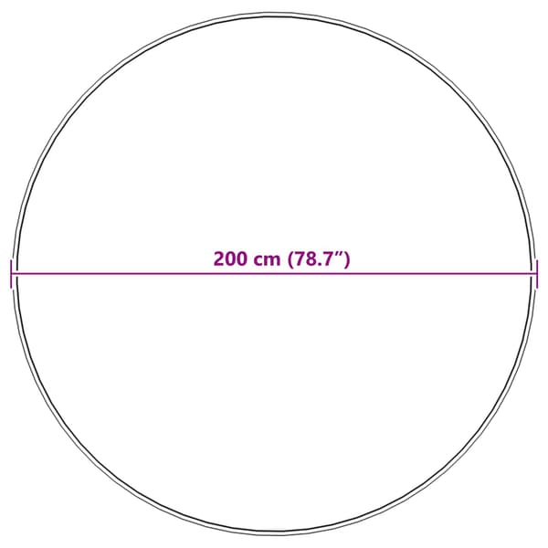Fuskfäll matta TAFALLA Svart Ø 200 cm Polyester