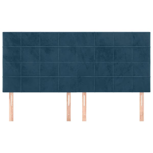 Sänggavel mörkblå 160x5x118/128 cm sammet
