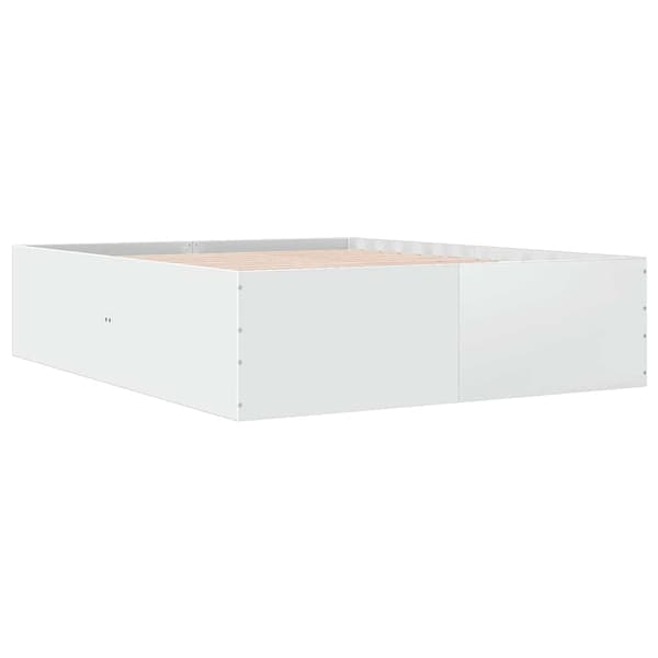 Sängram vit 150x200 cm konstruerat trä