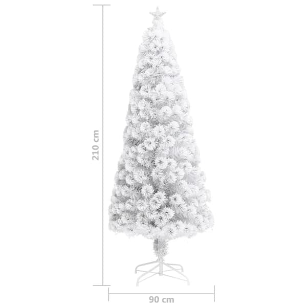 Belyst plastgran vit 210 cm fiberoptik