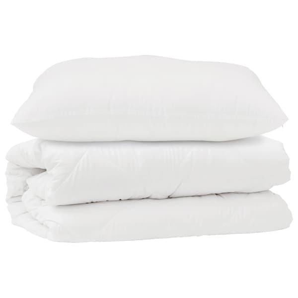 Täckeset med kudde 2 pcs Vit Mikrofiber