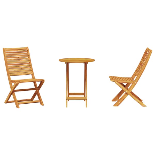 Fällbart bistroset 3 pcs Brun Massivt Akaciaträ