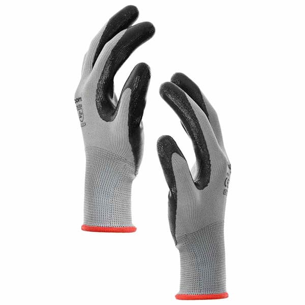 Arbetshandskar 24 pcs Grå och svart 7 / S Polyester