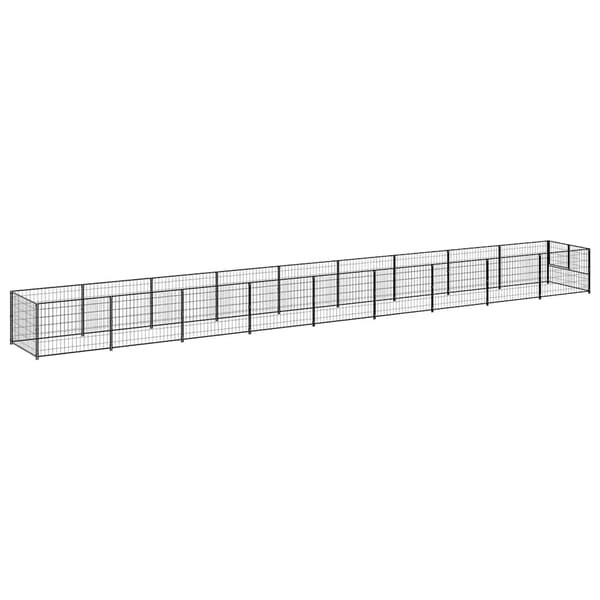 Hundgård svart 9 m² stål