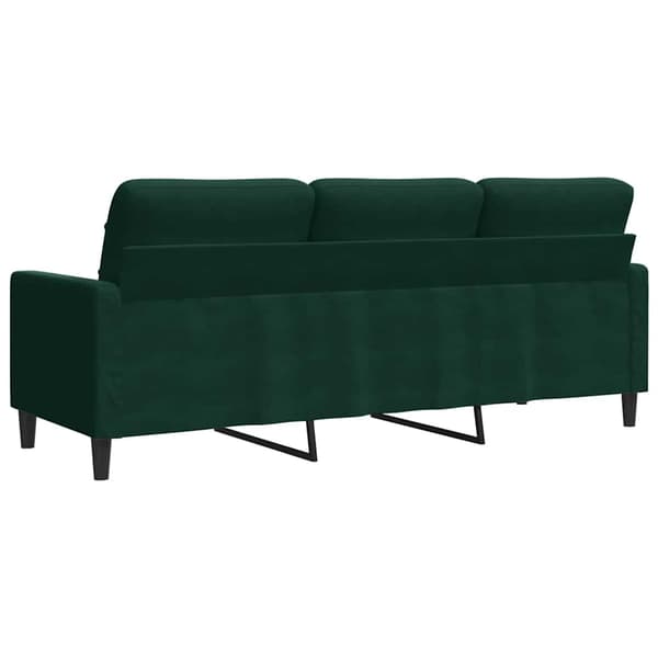 3-sitssoffa mörkgrön 180 cm sammet