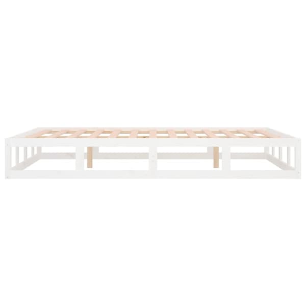 Sängram vit 140x190 cm massivt trä