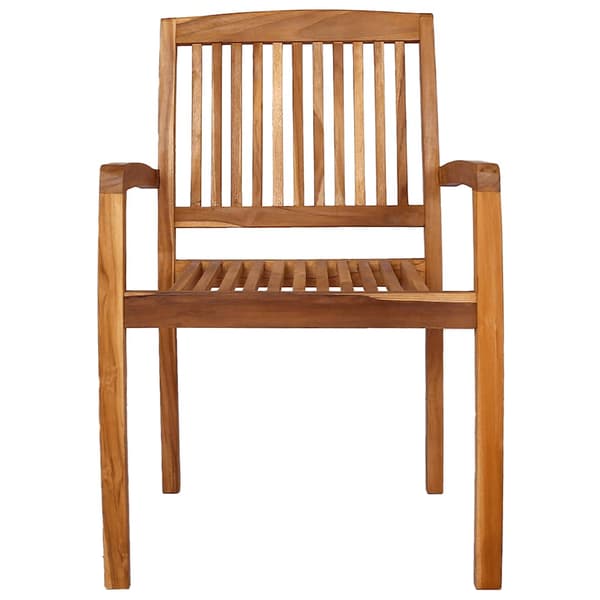 Stapelbara trädgårdsstolar 2 st massiv teak