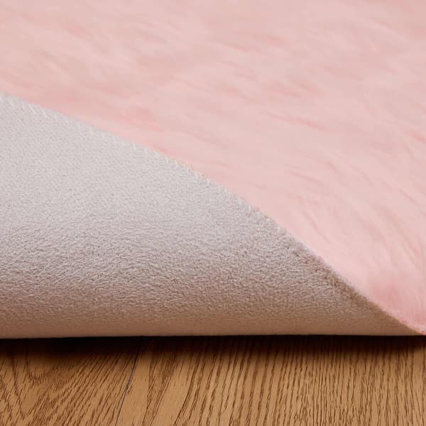 Fuskfäll matta TAFALLA Rosa Ø 100 cm Polyester