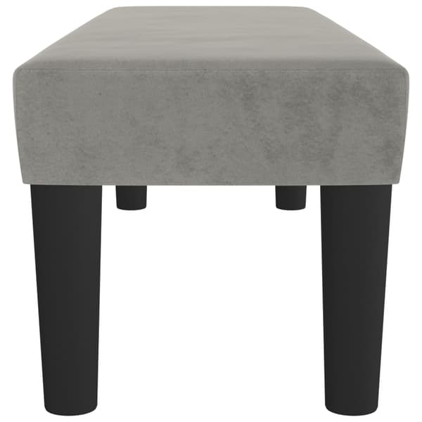 Bänk ljusgrå 100x30x30 cm sammet