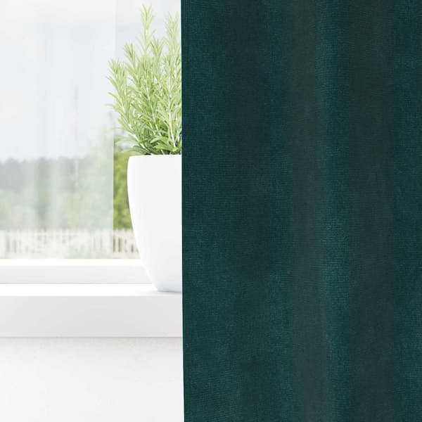 Mörkläggningsgardiner 2 st Mörkgrön 140 x 245 cm Sammet